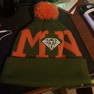 Diamond supply co beanie orange/green